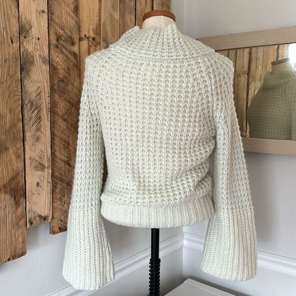 Anthropologie Maeve Dionne Sweater Women's‎ XS Mint Green Nylon Bell Sleeve Soft - Picture 4 of 15